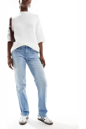 ONLY – Lopez – Gerade geschnittene Jeans in hellblauer Waschung mit tiefem Bund