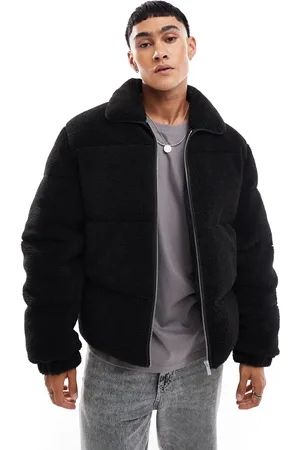 ASOS – Oversize-Pufferjacke aus Teddyfell in