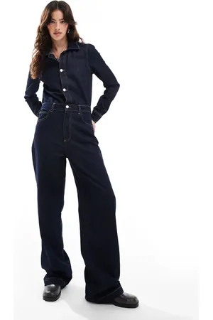 ASOS – Jeans-Jumpsuit in Indigoblau