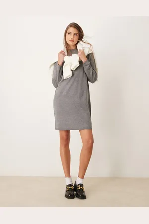 JDY – Hochgeschlossenes Mini-Strickkleid in