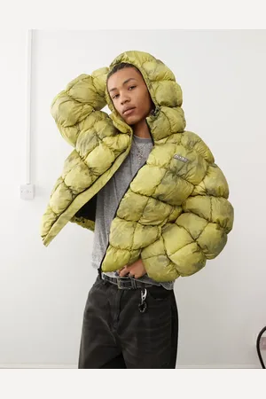 Karl Kani – Steppjacke in Limettengrün mit Batikmuster
