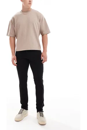 JJ – Luke – Schmal geschnittene Jeans in schwarzer Waschung
