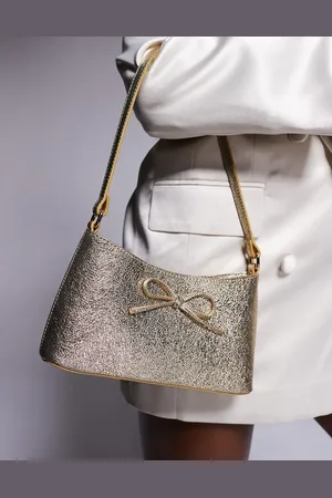 ASOS – 90er-Jahre Schultertasche in Gold mit Schleife