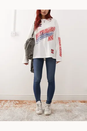 Noisy May – Jen – Jeans in dunkelblauer Waschung mit Push-up-Effekt