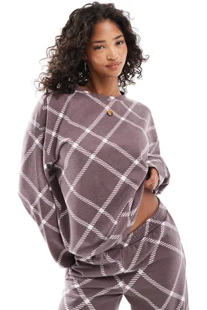 ASOS – Oversize-Sweatshirt in kariertem , Kombiteil