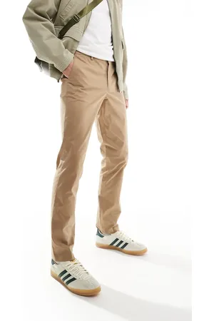 Paul Smith – Schmal zulaufende Chinohose in Hellbraun mit aufgenähtem Logo