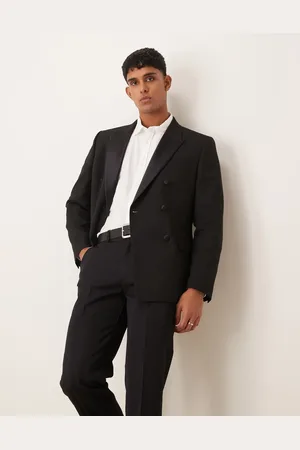 ASOS – Zweireihiger Smoking-Blazer in mit schmalem Schnitt