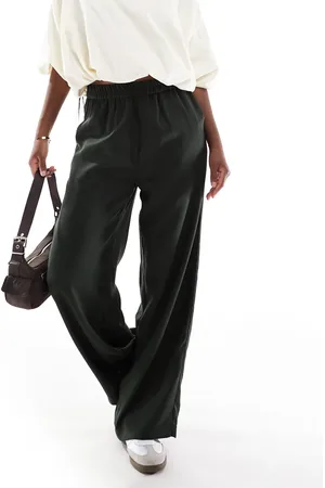 ONLY – Hose zum Überziehen mit weitem Bein in Khaki