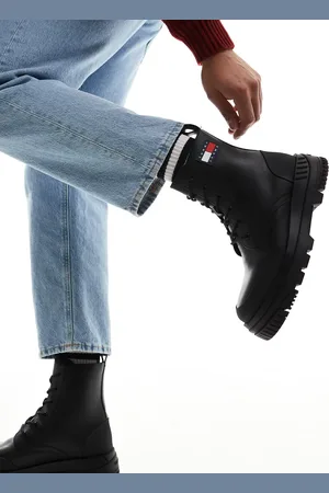 Tommy Hilfiger – Leder-Schnürstiefel in mit dicker Sohle