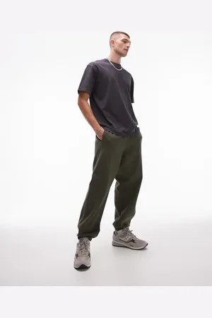 Topman – Hochwertige, schwere Oversize-Jogginghose in Khaki