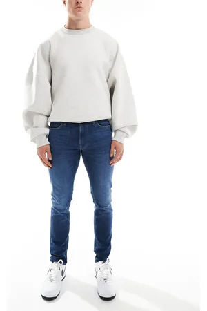 Lee – Luke – Schmal zulaufende Jeans in dunkler Waschung mit schmalem Schnitt