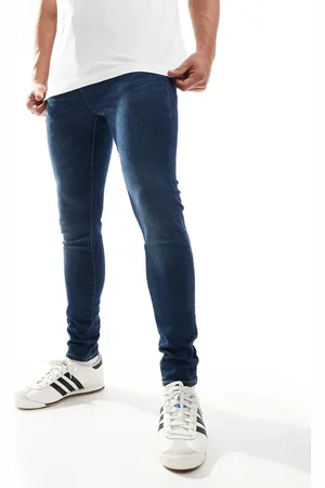 Only & Sons – Schmal zulaufende Jeans in dunkelblauer Waschung mit engem Schnitt