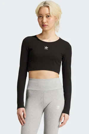 adidas – ESS – Langärmliges, kurzes Shirt in