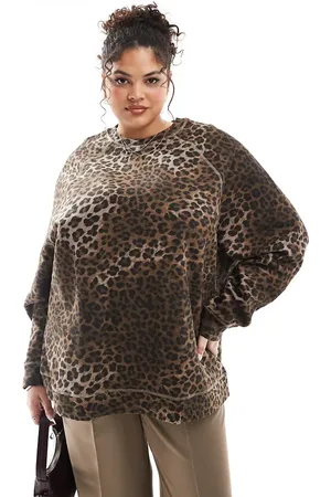 ASOS ASOS DESIGN Curve – Schweres Oversize-Sweatshirt mit Leopardenmuster