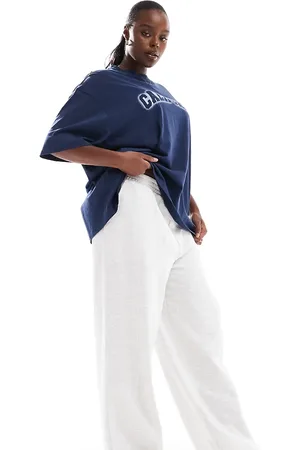 ASOS ASOS DESIGN Curve – Jogginghose mit geradem Bein in Eisgrau meliert