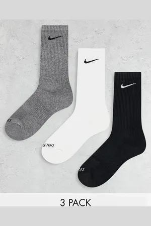 Nike – Everyday Cushioned Plus – 3er-Pack Socken in Weiß, Grau und Schwarz