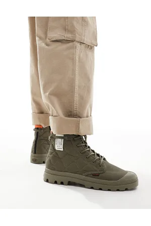 Palladium – Pampa Re-Quilted – Gesteppte Stiefel in Olivgrün