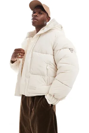 Sixth June – Pufferjacke in Beige mit schillerndem Logo