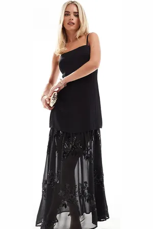 Forever New – Transparentes, verziertes Maxikleid in