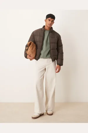 New Look – Wattierte Steppjacke in Dunkelbraun