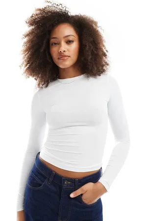 Pull&Bear – Langärmliges, formendes Oberteil aus Polyamid in