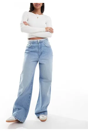 Cotton On Cotton On – Sehr weite Jeans in Wolkenblau mit Spitze am Bund