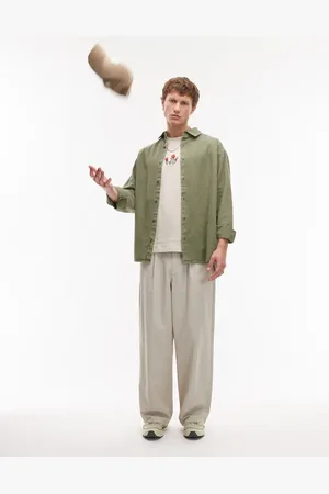 Topman – Langärmliges Oversize-Hemd in verwaschenem