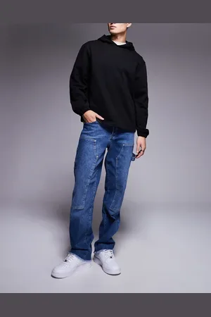 Sixth June – Carpenter-Jeans in dunklem Denimblau mit weitem Bein