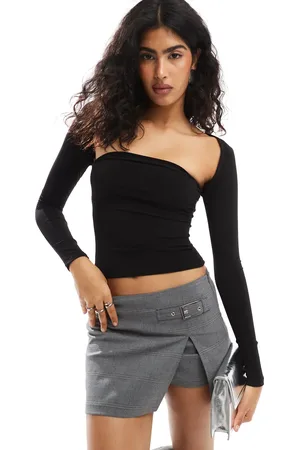 Pull&Bear – Langärmliges Oberteil in im Bandeau-Stil