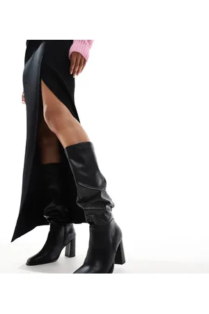 London Rebel London Rebel – Maggie – Stiefel in mit weichem, weitem Schaft und Blockabsatz