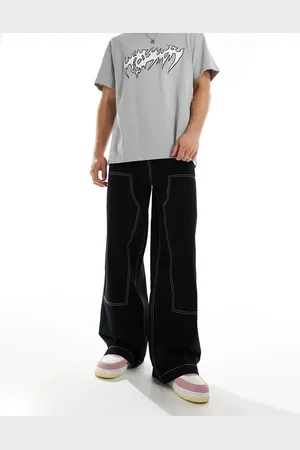 ASOS S– Extrem weit geschnittene Chinohose in mit Kontrastnaht und Carpenter-Design