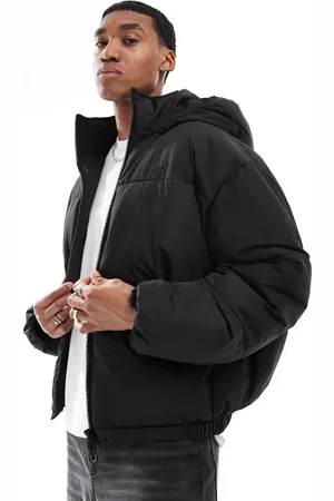 Pull&Bear – Kastige Pufferjacke in mit Kapuze