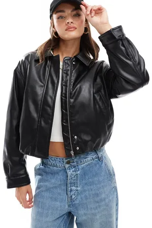 ASOS – Schlichte Bomberjacke in in Lederoptik