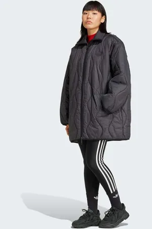 adidas – Mittellange Steppjacke in