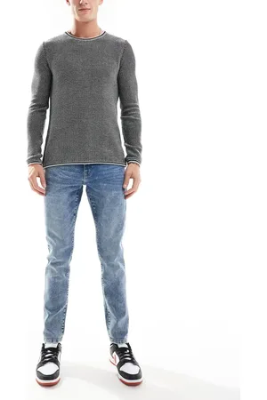 Only & Sons – Loom – Schmal geschnittene Jeans in blauer Vintage-Waschung