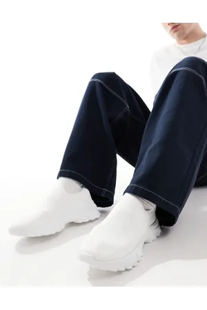 ASOS – Weiße Strick-Sneaker mit sockenähnlichem Schaft