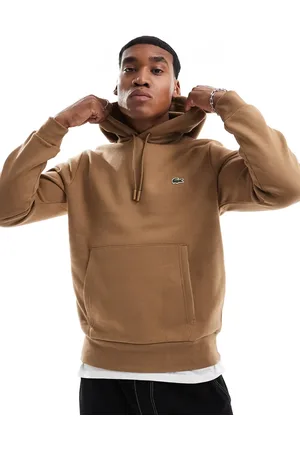Lacoste – Kapuzenpullover zum Hineinschlüpfen in Beige