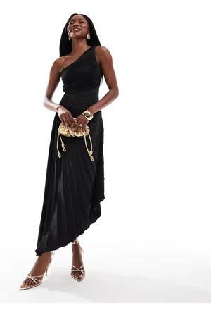 Ax Paris – Plissee-Midikleid in mit One-Shoulder-Träger