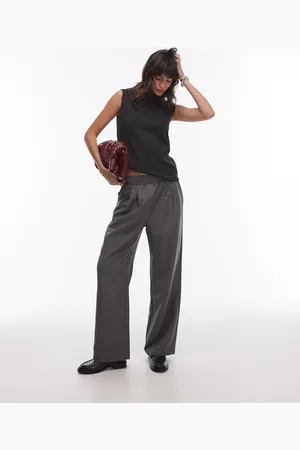 Topshop – Elegante Jogginghose in Schiefergrau mit Bundfalten