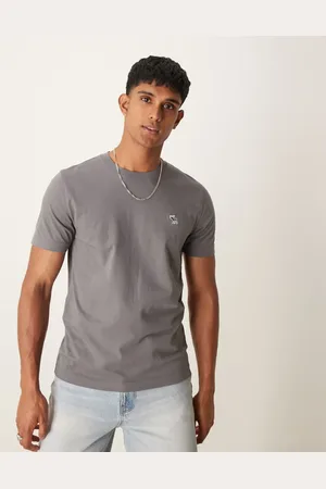 Abercrombie & Fitch – T-Shirt in Mittelgrau mit erhöhtem Markenlogo