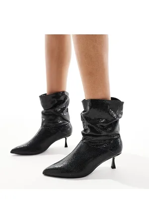 London Rebel London Rebel – Whitney – Stiefeletten in mit Pfennigabsatz, lockerem Schaft und weiter Passform