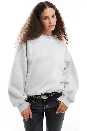 Weekday – Oversize-Sweatshirt in meliertem mit voluminösen Raglanärmeln