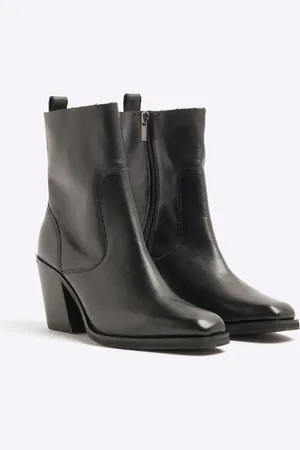 River Island – Cowboystiefel aus Leder in