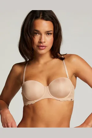 Hunkemöller Hunkemöller – Angie – Gepolsterter, trägerloser Bügel-BH in Beige