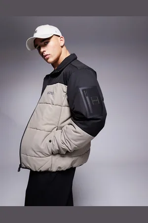 HUGO BOSS – Pufferjacke in Schwarz und Khaki