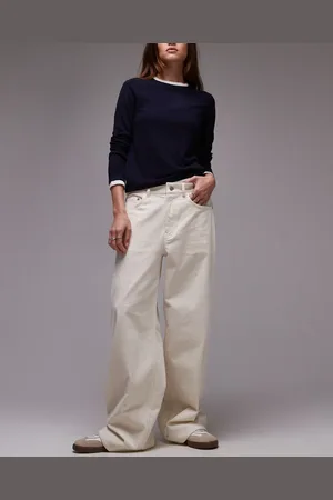 ARKET – Cloud – Weite Hose aus Stretch-Cord in Ecru mit niedrigem Bund