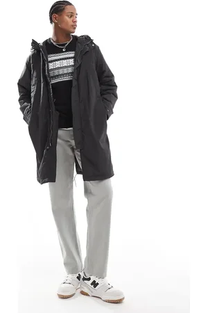 Lyle & Scott – Longline-Parka in Dunkelgrau