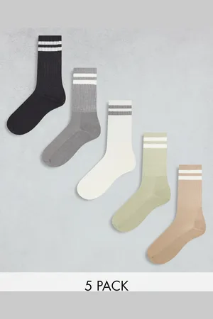 Brave Soul – 5er-Pack gestreifte Sportsocken in verschiedenen Farben