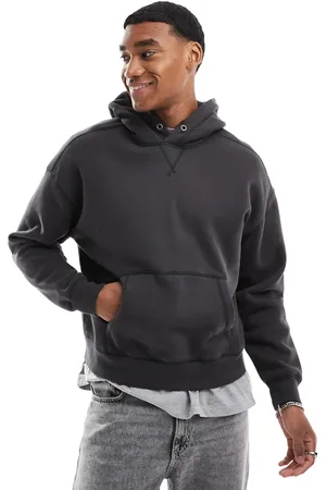 Hollister – Kapuzenpullover in mit kurzem Schnitt und Kontrastnaht