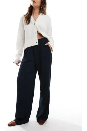 ONLY – Strukturierte Hose in mit weitem Bein